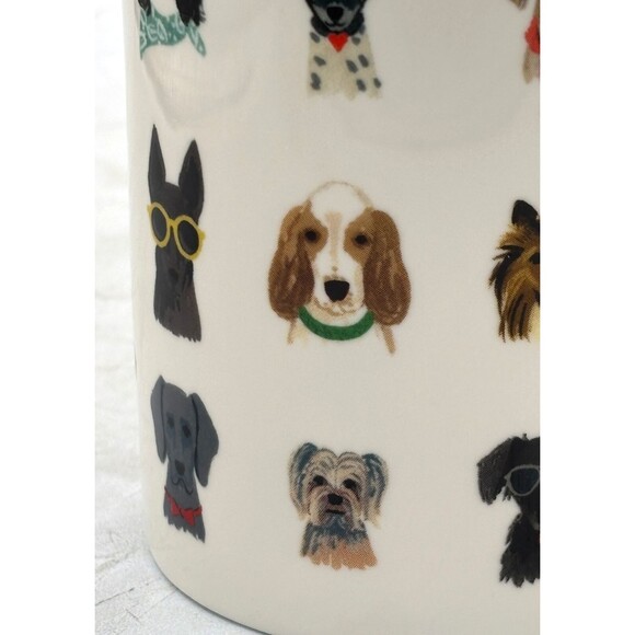 Anthropologie Rifle Paper Co Porcelain Coffee Mug Hot Dogs Gilded Handle & Lid - Picture 8 of 13